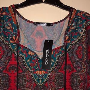 Multi color (red, blue, other) tunic